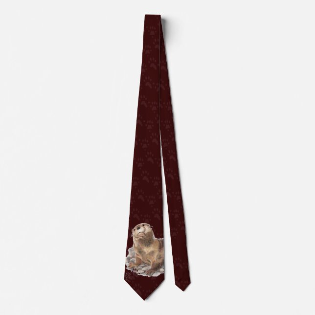 Lättfloden Otter & Footprint, Tracks Neck Tie Slips (Framsida)