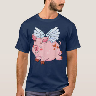 Lättflygande Gris med Vingar Gris flygjordbrukare  T Shirt