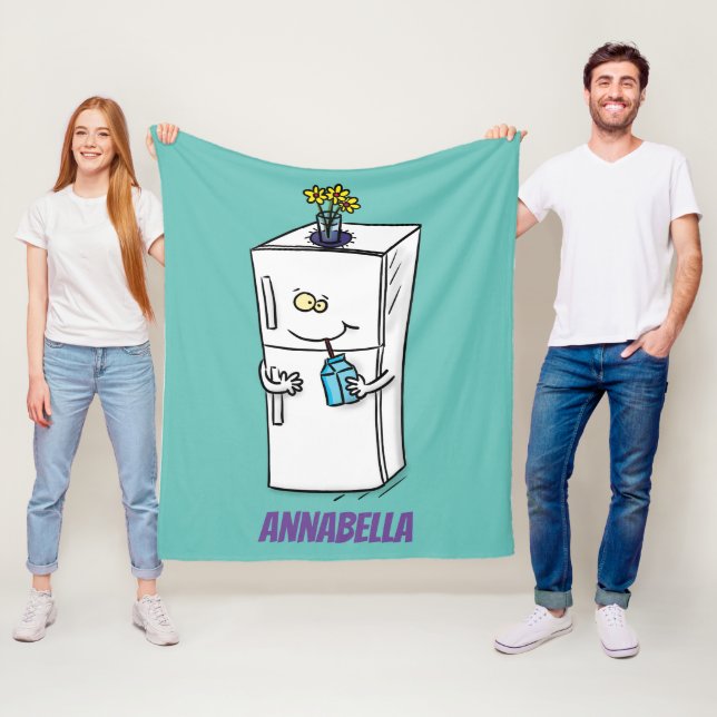 Lättförstådd illustration av tecknaden i kylskåp fleecefilt (På plats)