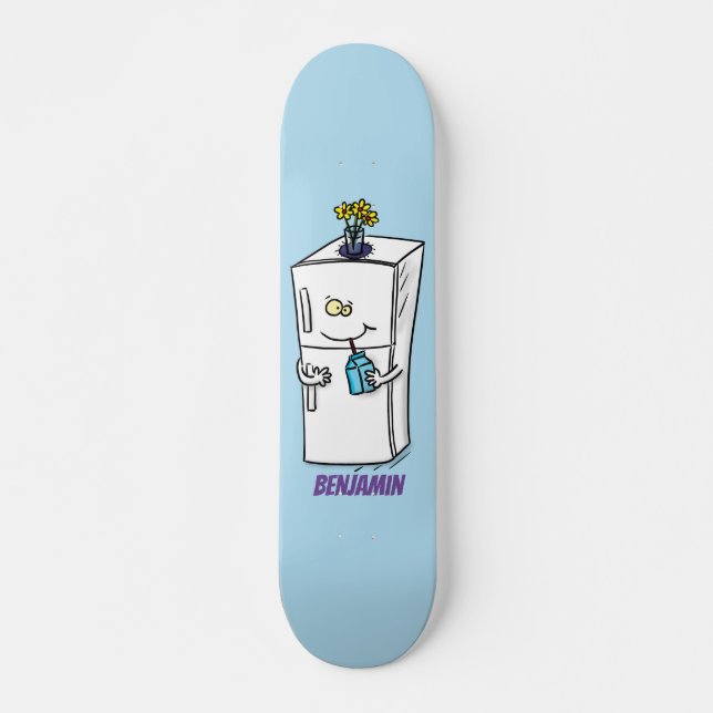 Lättförstådd illustration av tecknaden i kylskåp mini skateboard bräda 18,5 cm (Framsida)