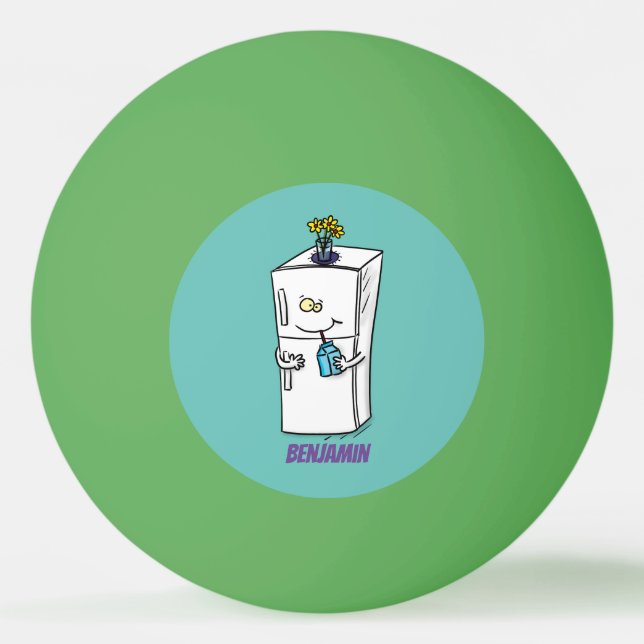 Lättförstådd illustration av tecknaden i kylskåp pingisboll (Framsidan)