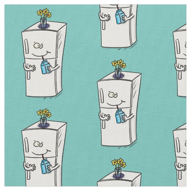 Lättförstådd illustration av tecknaden i kylskåp tyg (Närbild)