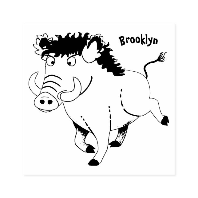 Lättförståelig illustration av tecknaden för vild  stämpel (Tryck)