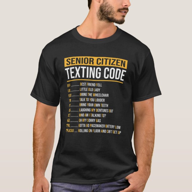 Lättfunna äldre medborgares textkoddesign för Gra T Shirt (Framsida)