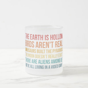 Lättfunna Dinosaur Flat Earth Alien Conspirory Te Frostad Glasmugg