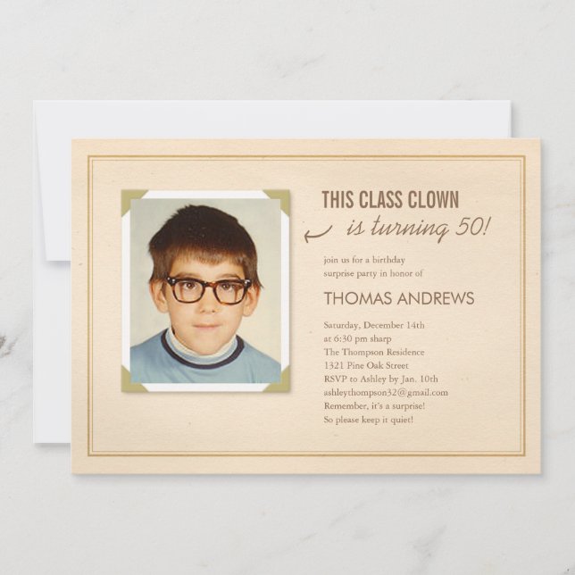 Lättfunna fotoutbildande Födelsedagsfest inbjudan (Framsida)