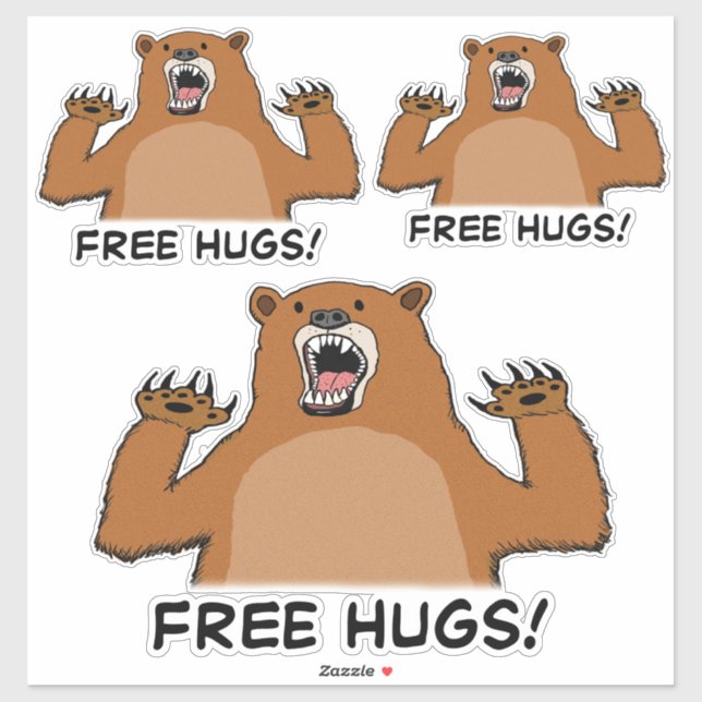 Lättfunna fria Bear Hugs Klistermärken (Ark)
