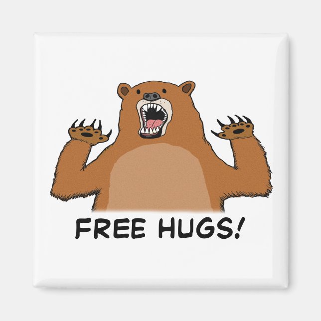 Lättfunna fria Bear Hugs Magnet (Framsidan)