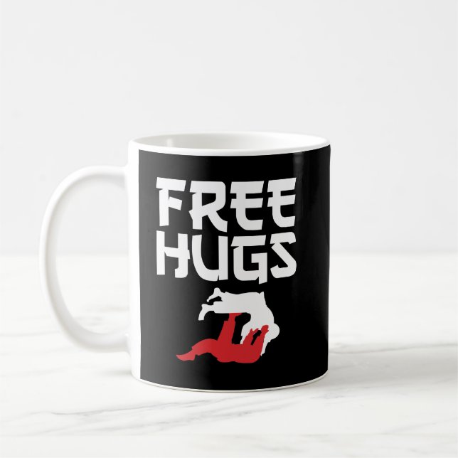 Lättfunna fria Hugs BJJ Jiu-Jitsu Kaffemugg (Vänster)
