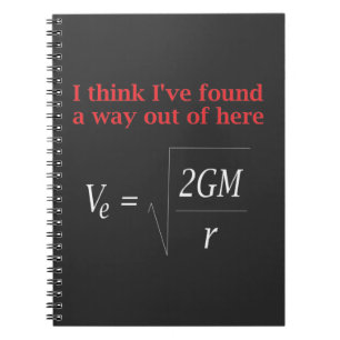 Lättfunna fysik Joke Escape Velocity Gravity Scie Anteckningsbok