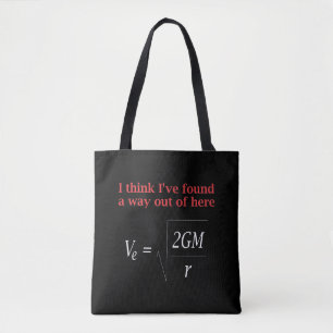Lättfunna fysik Joke Escape Velocity Gravity Scie Tygkasse