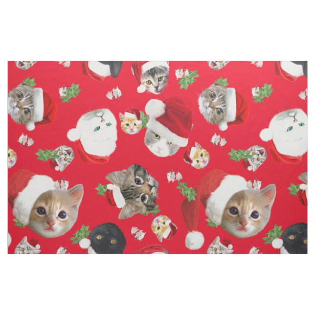 Lättfunna kattmöss och katnip christmas-vävnader tyg (Fat Quarter)