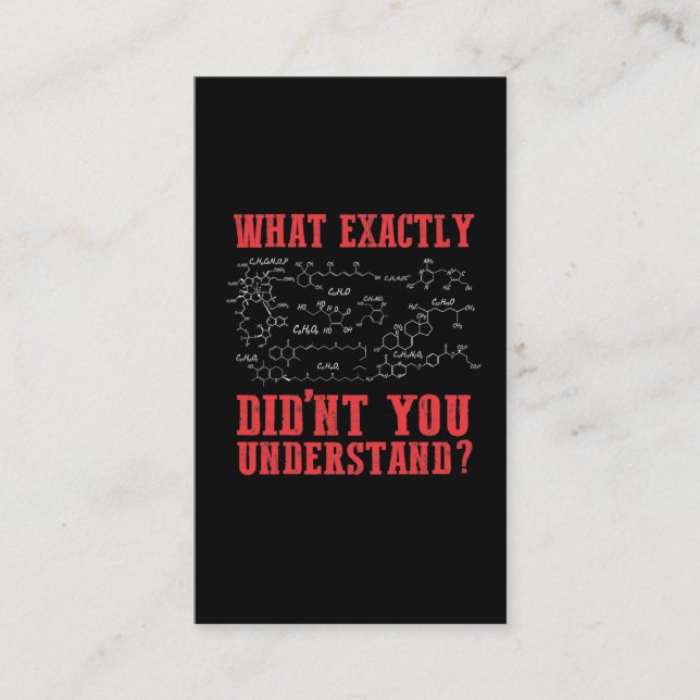 Lättfunna kemilärare Chemist Student Formula Visitkort (Framsida)