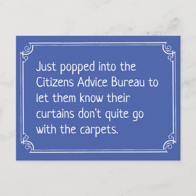 Lättfunna medborgarrådgivningsbyrån Joke Vykort (Framsida)