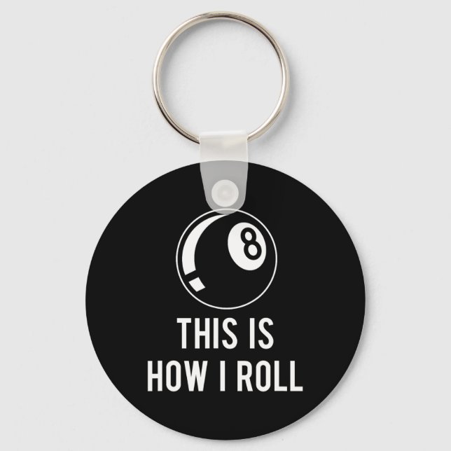 Lättfunna miljardkort för Bassäng-spelare Retro 8  Nyckelring (Framsida)