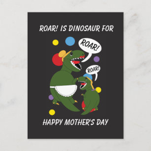 Lättfunna Mors dag Roar Dinosaur personalize Vykort