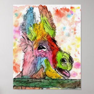 Lättfunna och färgfulla Donkey-Poster - 8" x10" Poster