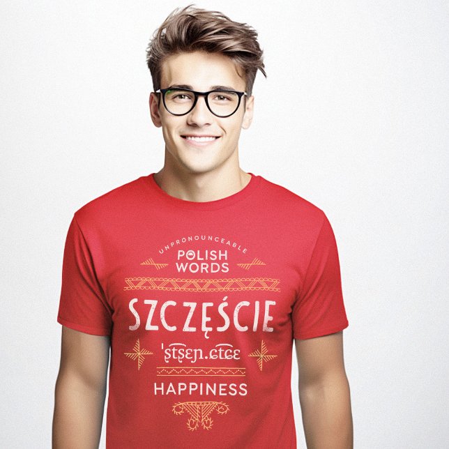 Lättfunna polska språkpresenter - lycka t shirt (Funny Polish Language Gifts Happiness T-Shirt)