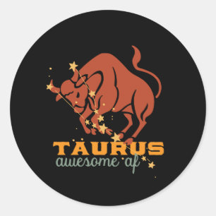 Lättfunna Taurus Zodiac Horoscope Astrology Fanta Runt Klistermärke