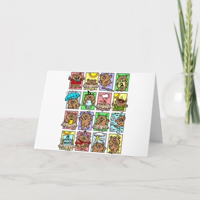 Lättfunna Tecknader på Groundhog-dagen Kort (Framsida)