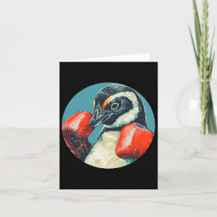 Lättfunna Tittar penguin med boxinghandskar, kosty Kort