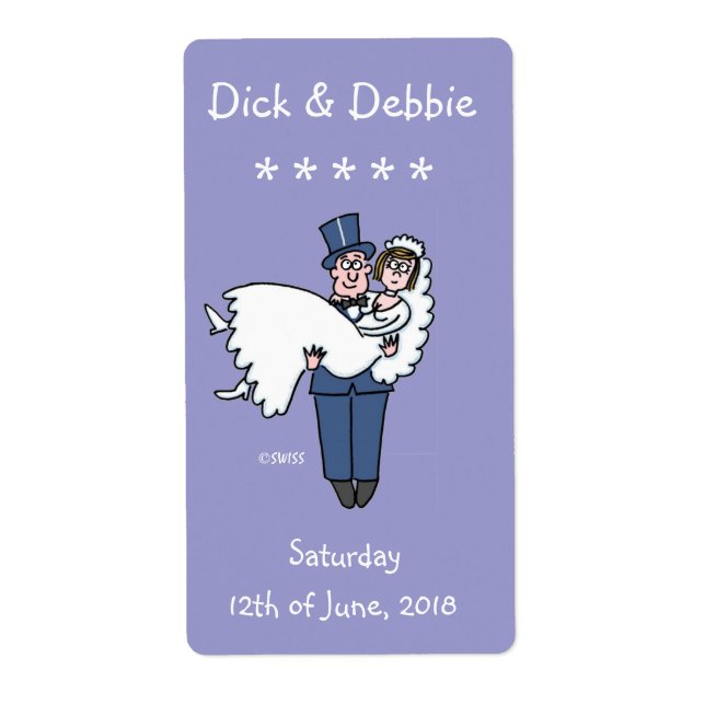 Lättfunna Vin-etiketter för Bröllop 2" x 3,75" Fraktsedel (Framsidan)