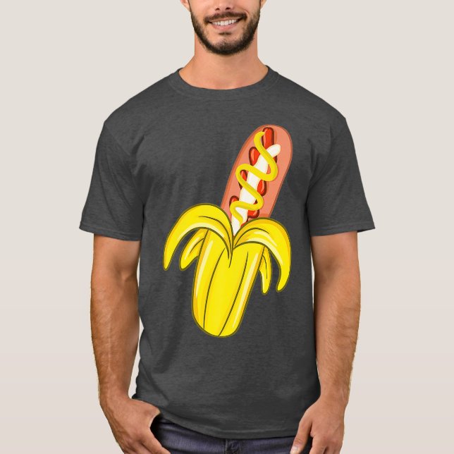 Lättfunnen hund av banankorv t shirt (Framsida)