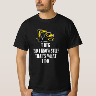 Lättfunnig byggarbetares grävmaskiner t shirt