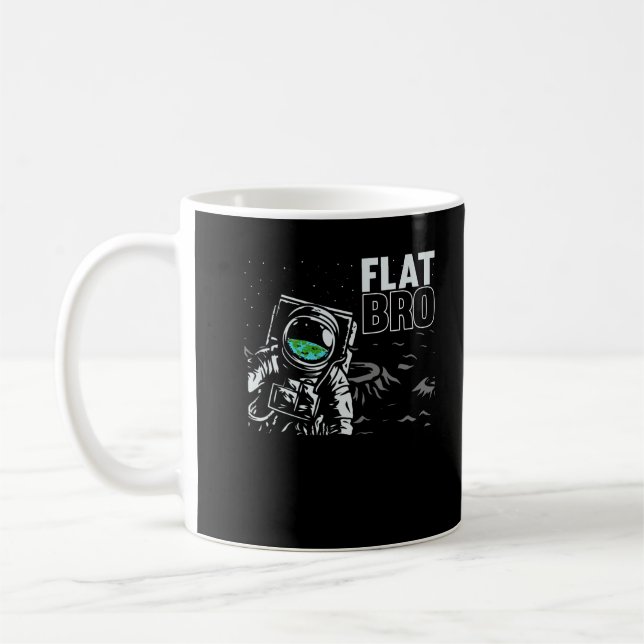 Lättfunny Astronaut Flat Earth Conspiracy Teory Hu Kaffemugg (Vänster)