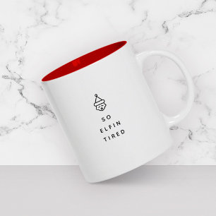Lättfunny ELF-lagerbastare på julafton Två-Tonad Mugg