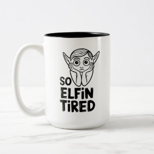Lättfunny ELF-lagerbastare på julafton Två-Tonad Mugg