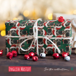 Lättfunny Engelsk Mastiff jul Mönster Presentpapper
