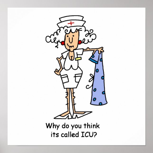 Lättfunny ICU Nurse T-shirts och presenter Poster (Framsidan)