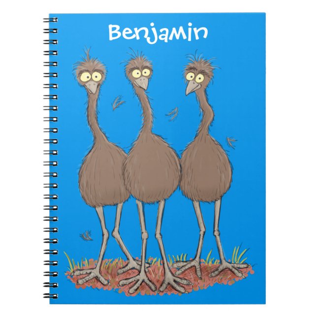 Lättfunny illustration av australisk emu trio-teck anteckningsbok (Framsidan)