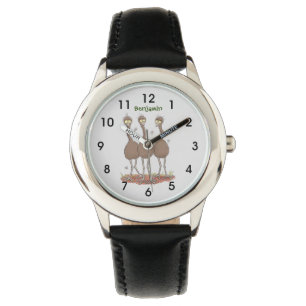 Lättfunny illustration av australisk emu trio-teck armbandsur