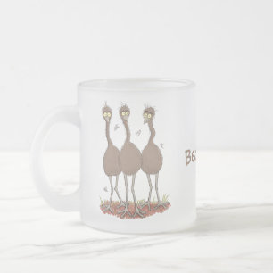Lättfunny illustration av australisk emu trio-teck frostad glasmugg