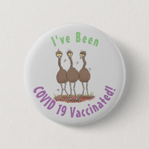 Lättfunny illustration av australisk emu trio-teck knapp