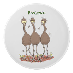 Lättfunny illustration av australisk emu trio-teck knopp