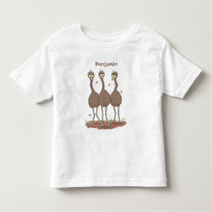 Lättfunny illustration av australisk emu trio-teck t shirt