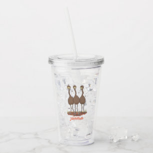 Lättfunny illustration av australisk emu trio-teck take away mugg
