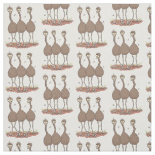 Lättfunny illustration av australisk emu trio-teck tyg