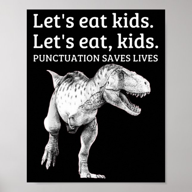 Lättfunny låter eat Kids interpunktion rädda liv G Poster (Framsidan)