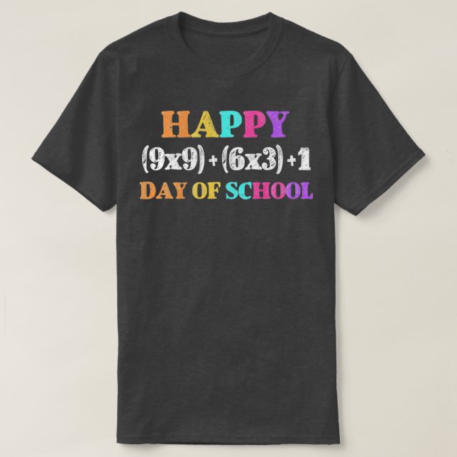 Lättfunny matematisk formel 100 dagar för skollära t shirt (Design framsida)