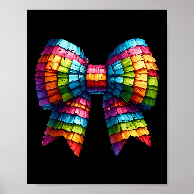 Lättfunny mexikansk Party Coquette Bow Cinco De Ma Poster (Framsidan)