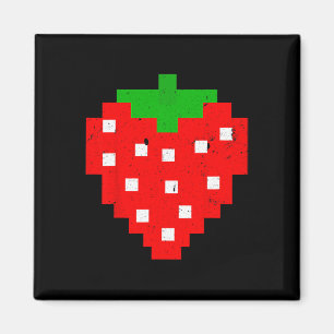 Lättfunny Pixel Strawberry 80s Videospelstumma Magnet