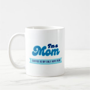 Lättfunny retro Mamma - Kaffe är min enda hoppblåt Kaffemugg