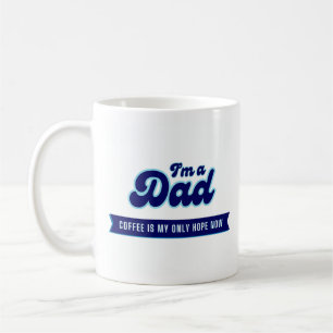 Lättfunny retro Pappa - Kaffe är min enda hoppblåt Kaffemugg