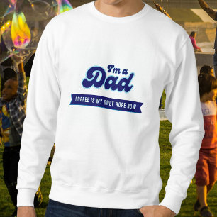 Lättfunny retro Pappa - Kaffe är min enda hoppblåt Lång Ärmad Tröja