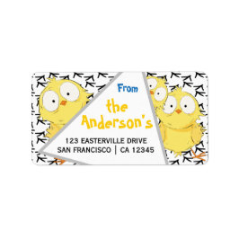 Lättfunny Roligt Cute Crazy Chicken-etikett Adressetikett