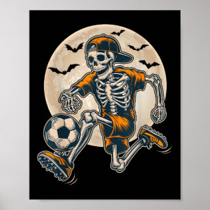 Lättfunny Skeleton Soccer Manar Boys Kids Hallowee Poster